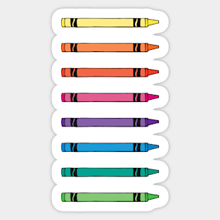 Rainbow Crayon Illustration Set Sticker